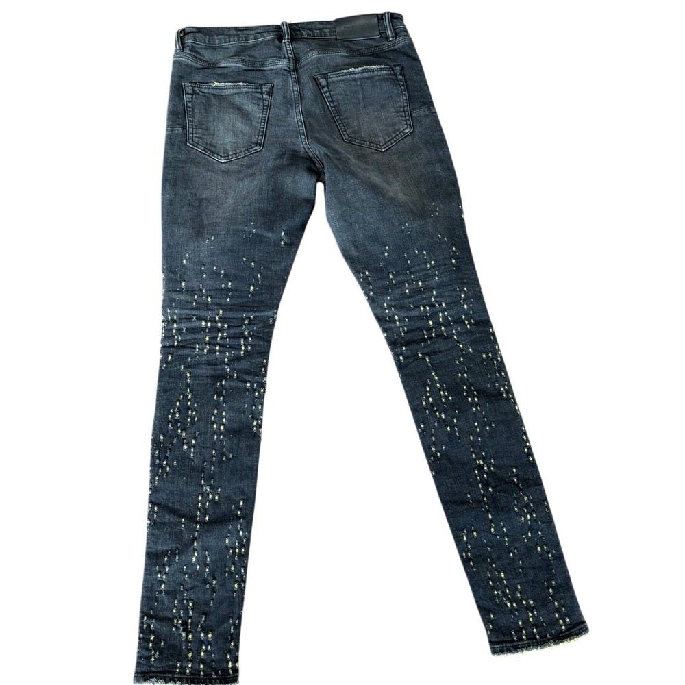 Purple Brand P001 Jeans | Black Wash w/ Yellow Contrast Weft |‎ Mens 31 | NWOT - Picture 4 of 13